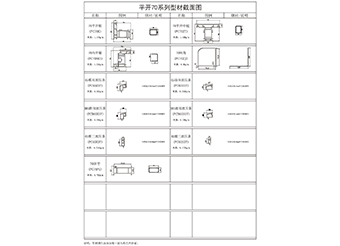 平开70系列型材截面图